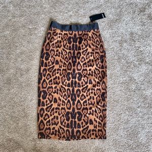 NASTY GAL Leopard Print Pencil Skirt